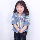 春秋季韩版外套常规儿童双排扣新款棉混纺布大童B类女普通外套