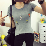 2016夏季新款韩版修身加厚体恤纯棉圆领短袖t恤女学生半袖打底衫