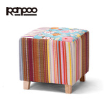 ranpoo简欧换鞋凳时尚实木梳妆凳儿童凳精致布艺沙发凳床前凳