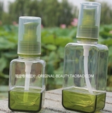 满包邮 绿色透明方形乳液鸟嘴瓶 加厚瓶身 化妆品分装瓶 60/100ml