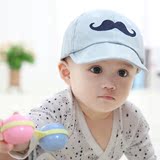 韩版婴儿胡子帽春秋款 儿童牛仔鸭舌棒球帽宝宝纯棉遮阳帽男女童