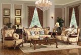 美式实木雕刻沙发 欧式高档布艺沙发组合客厅家具 外贸厂家直销