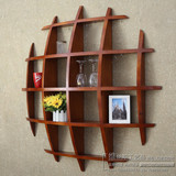 创意格子架 客厅墙面沙发墙上置物架 实木壁挂架隔板美式书架
