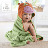 艾娜骑士正品 婴儿新生儿宝宝浴巾 可爱超柔斗篷裹巾 竹纤维