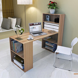 台式电脑桌简约现代书桌书架组合简易办公桌带书柜儿童写字桌家用