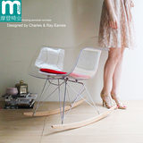 伊姆斯椅摇椅透明椅子塑料椅设计师椅子创意摇椅阳台摇椅