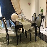 欧式餐桌椅组合新古典后现代餐桌简约样板房圆桌餐椅长方形桌子