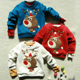 特 现货韩国进口童装代购冬装Mer男童女童麋鹿卡通加绒儿童卫衣