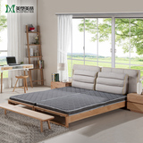 单人床简易床实木成人踏踏米床简约实木床1.8米双人床创意折叠床