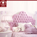 儿童床实木床女孩粉红色公主床1.2米欧式童房单人小床软包床1.35