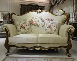 美式双人沙发 特价新古典实木沙发组合 简约欧式客厅别墅布艺sofa