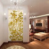 特美乐3D大型玄关壁纸走廊竖版壁画/墙纸无缝壁布/彩雕金黄豆花卉