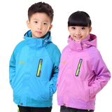 户外青少年迪卡侬儿童冲锋衣女童两件套三合一防寒风滑雪服男童装