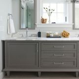 新款北欧宜家卫浴柜组合大理石单盆浴室柜美式橡木浴室柜实木定制