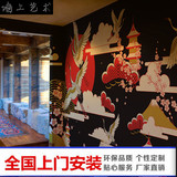 日本寿司店料理餐厅个性浮世绘墙纸壁纸仙鹤日式和风包厢大型壁画
