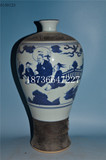古董古玩老瓷器收藏 明代青花人物故事纹梅瓶