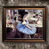 格丽人物油画美女挂画有框画舞蹈室人物画芭蕾舞者装饰画化妆间b