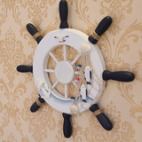 实木船舵/门牌  地中海创意船舵装饰品挂件批发照片墙拍档