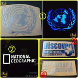 联合国国家地理探索发现标志LOGO蓝色和平金属手机笔记本电脑贴纸
