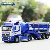 凯迪威1;50油罐运输车卡车货车合金工程车汽车模型儿童玩具车