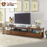 威灵顿 简约美式全实木电视柜2.4米地柜客厅欧式简美电视柜M602-5