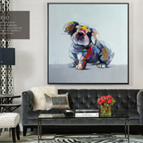 现代简约创意手绘客厅装饰画北欧风格动物油画家居卧室电表箱挂画