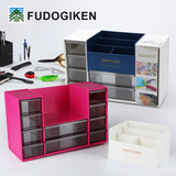 日本进口桌面收纳盒办公桌文具整理盒抽屉式小物杂物化妆品储物盒