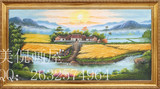 纯手绘中式农村中国江南水乡田园风景油画客厅挂画壁画装饰画包邮