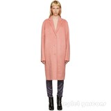 美国正品代购Acne Studios女装 羊毛混纺玫粉色长袖V领中长款外套