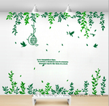 爱之藤 绿色藤蔓玻璃贴纸 客厅卧室墙面可移除墙贴 树枝绿叶贴饰