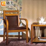 骆飞实木餐椅实木书椅组合皮椅餐厅椅特价现代中式家具2B836