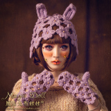 魔法大布娃娃2015新款珍珠花朵森女秋冬天甜美兔耳朵针织毛线帽子