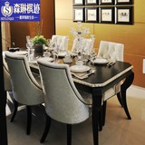 森琳棋迹 新古典餐桌欧式餐桌椅组合 后现代西餐桌样板房别墅家具