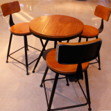 loft美式复古怀旧铁艺原木实木奶茶店咖啡厅酒吧户外阳台桌椅组合