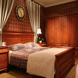 途蓝 实木床简约美式床新西兰松木1.8米双人特价卧室家具 可定制