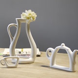 创意现代陶瓷花瓶茶壶摆件客厅台面家居饰品摆设结婚礼物艺术礼品