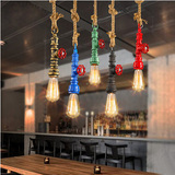 loft美式复古吊灯工业风吊灯创意个性单头餐厅酒吧台水管吊灯包邮