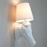马头壁灯酒店KTV客厅书房卧室床头树脂工艺墙壁灯走廊阳台马头灯