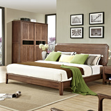 卓腾全实木床双人床北欧现代卧室成人床1.8米婚床1.5单人床家具