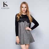 K．S．Bere/卡斯比亚2016春季新款精致时尚修身蕾丝花边连衣裙