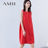 Amii2016春装新款 艾米女装旗舰店无袖直筒大码裙子连衣裙夏