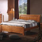 中式实木床单人1.5 1.8米双人橡木大床1.2儿童床简约现代家具特价