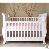 [转卖]出口婴儿床实木环保多功能儿童床大尺寸白色原木好孩子必