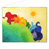 儿童房挂画卧室床头装饰画欧式无框画卡通动物可爱大象