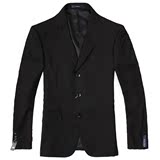 大码特价 100%纯新羊毛单排三粒扣男士黑色正装商务西服FP5131