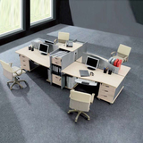现代广州办公家具屏风职员办公桌椅4人位组合简约员工卡座电脑桌