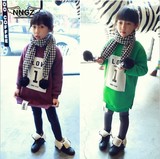 女童冬装卫衣中小童时尚韩版中长款上衣儿童秋冬季加厚不倒绒童装