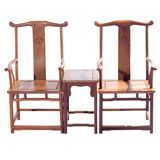 红木家具鸡翅木官帽椅三件套仿古中式实木围椅带扶手太师椅靠背椅