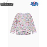 英国NEXT童装代购 女童新款粉色佩佩猪Pig圆领纯棉T恤打底衫