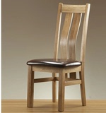 喜莱家居纯实木椅子牛皮垫餐椅全白橡木家具田园木面电脑椅餐椅